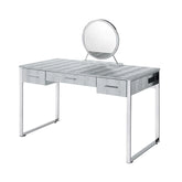Myles Antique White & Chrome Finish Vanity Desk Model AC00840 By ACME Furniture